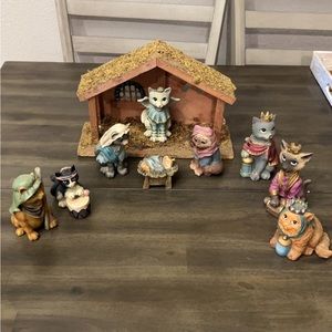 Cat Nativity Set